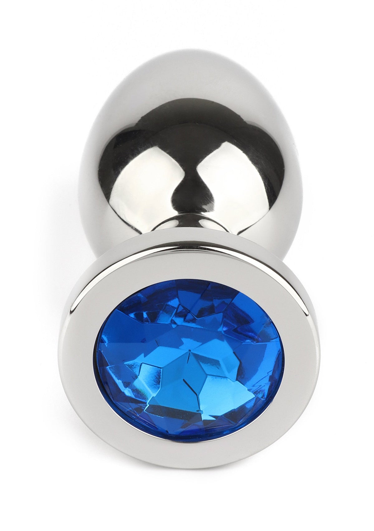 Jewled Butt Plug Large BLUE - 2