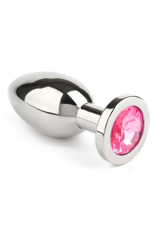 Jewled Butt Plug Large - Roze