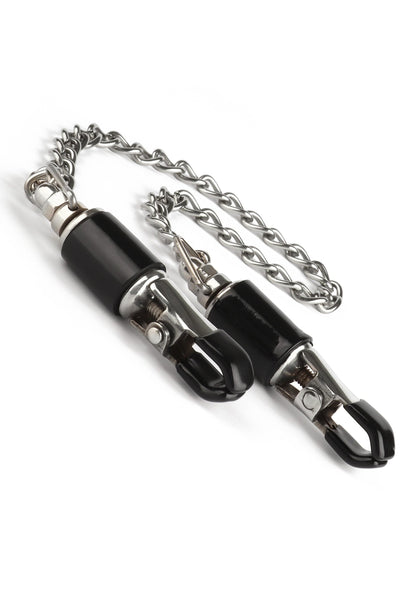 Barrel Tit Clamps With Chain SILVER - 0