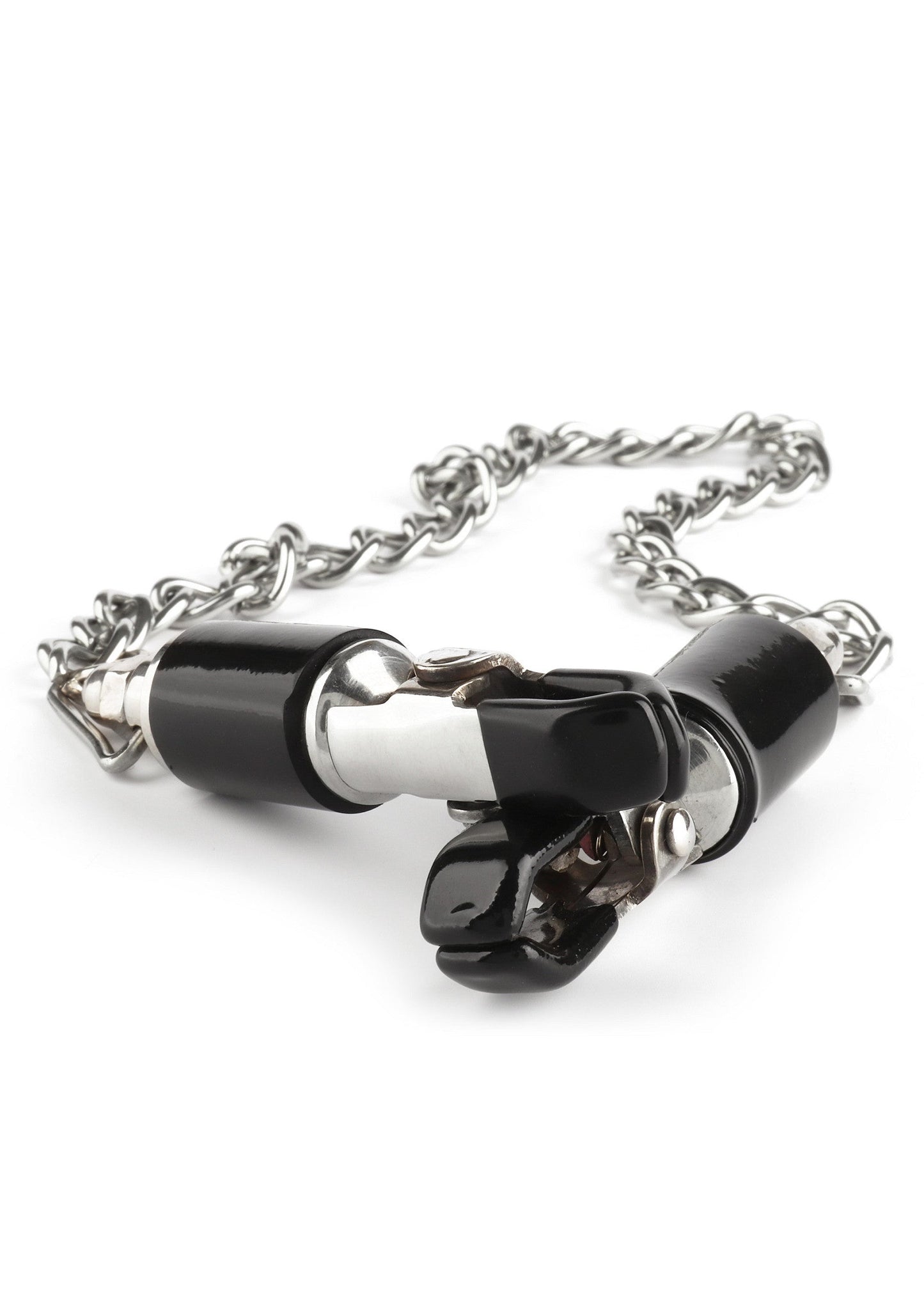 Barrel Tit Clamps With Chain SILVER - 0