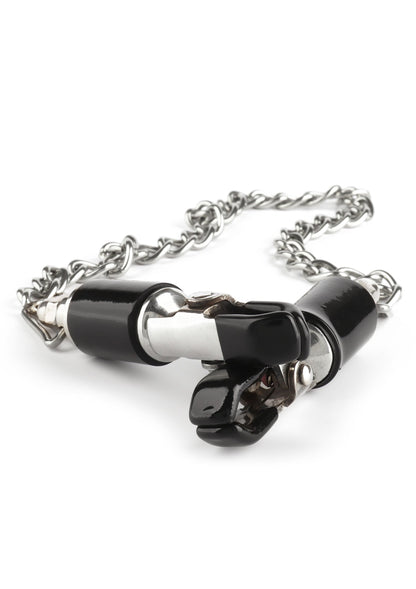 Barrel Tit Clamps With Chain SILVER - 5
