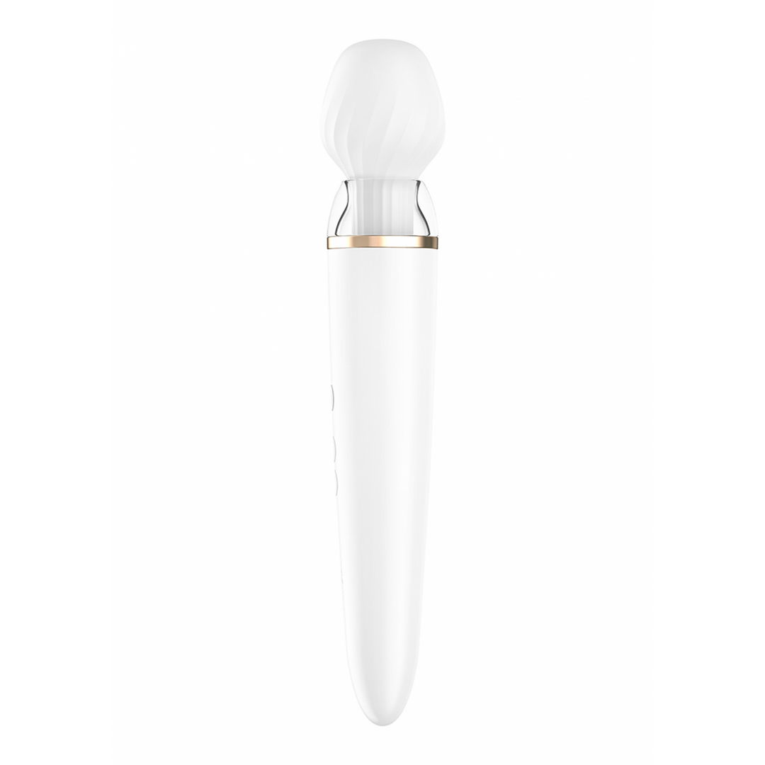 Double Wand-er Wand - Massage Wand en Vibrator - Wit Weiß - 1