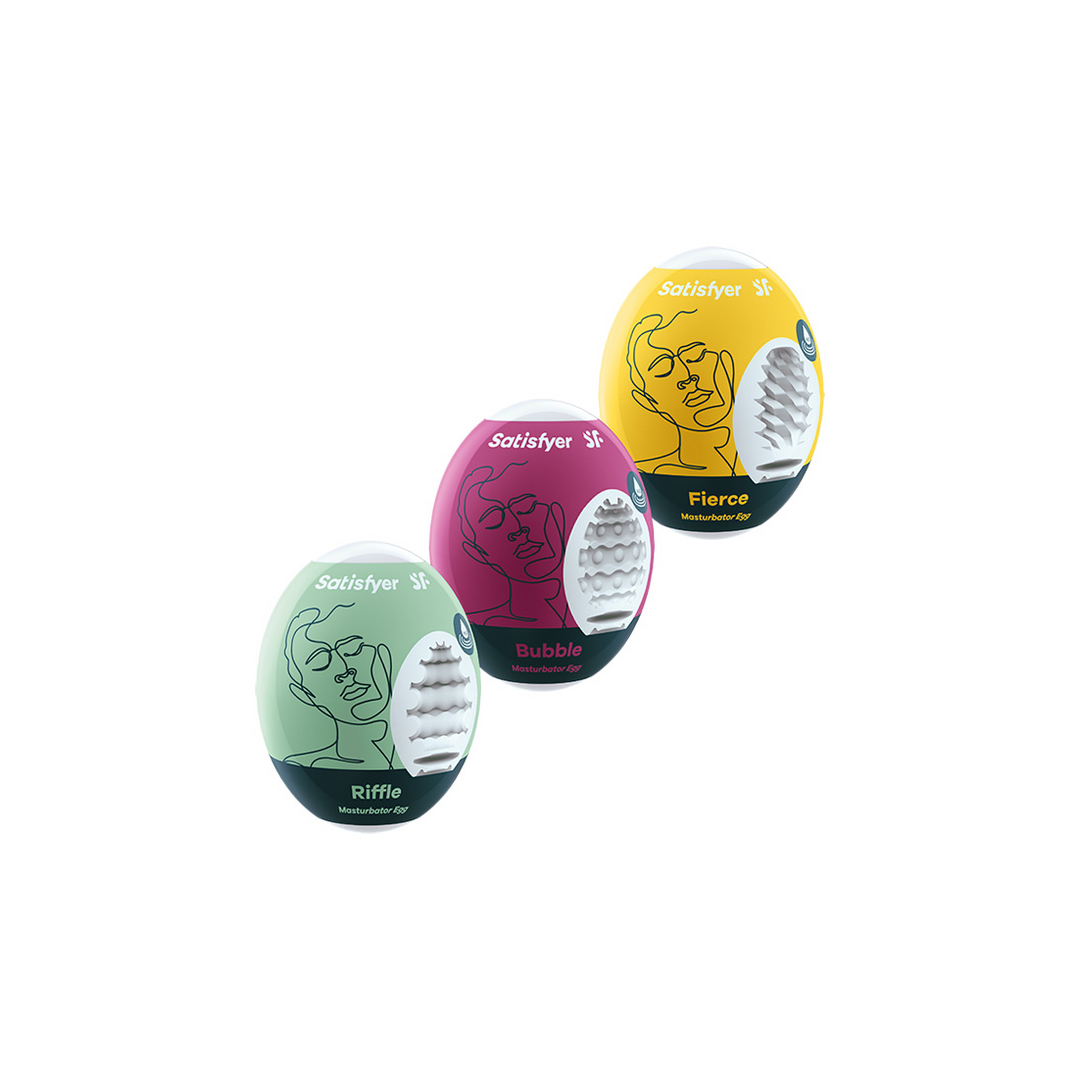 Masturbator Egg Set - Riffle, Bubble, Fierce - 3 Stuks Multicolor - 0