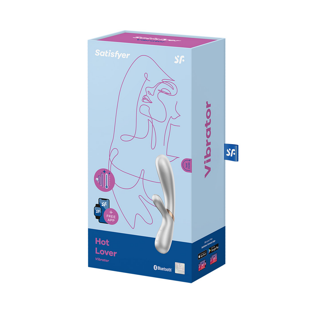 Hot Lover - Verwarmde Konijnen Vibrator - Champagne Silber - 3