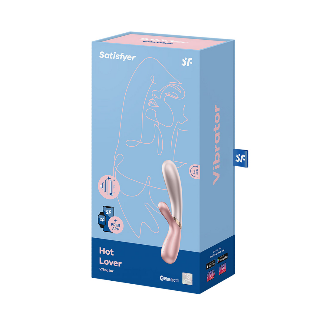 Hot Lover - Verwarmende Konijnen Vibrator - Donkerroze Pink - 4