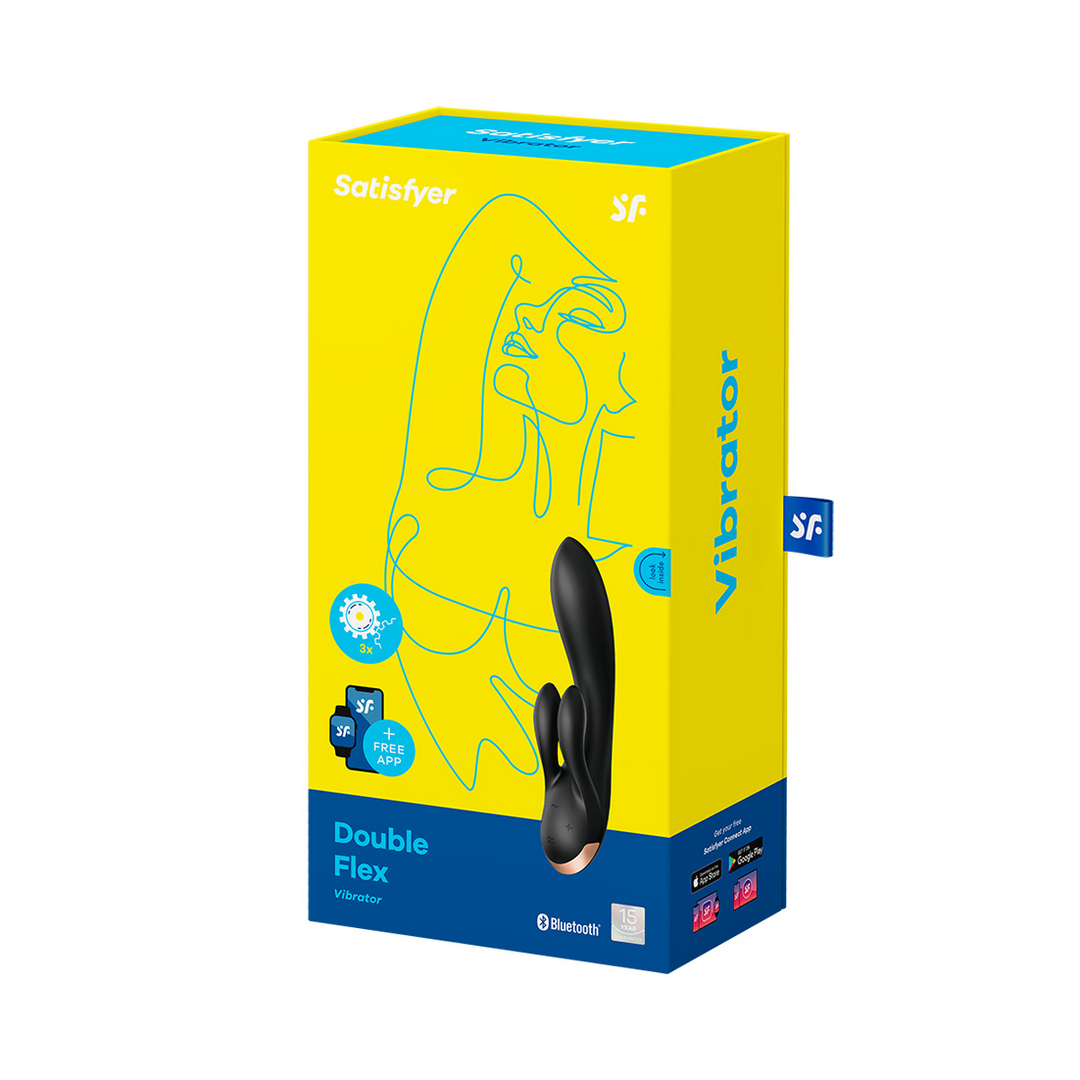 Dubbele Flex - Rabbit Vibrator - Zwart Schwarz - 0