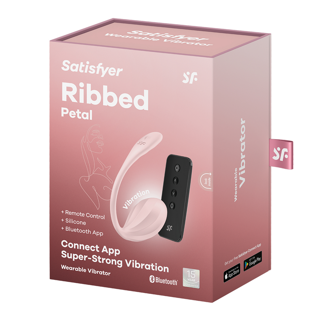 Ribbed Petal Connect App - Draagbare Koppel Vibrator - Roze Pink - 0