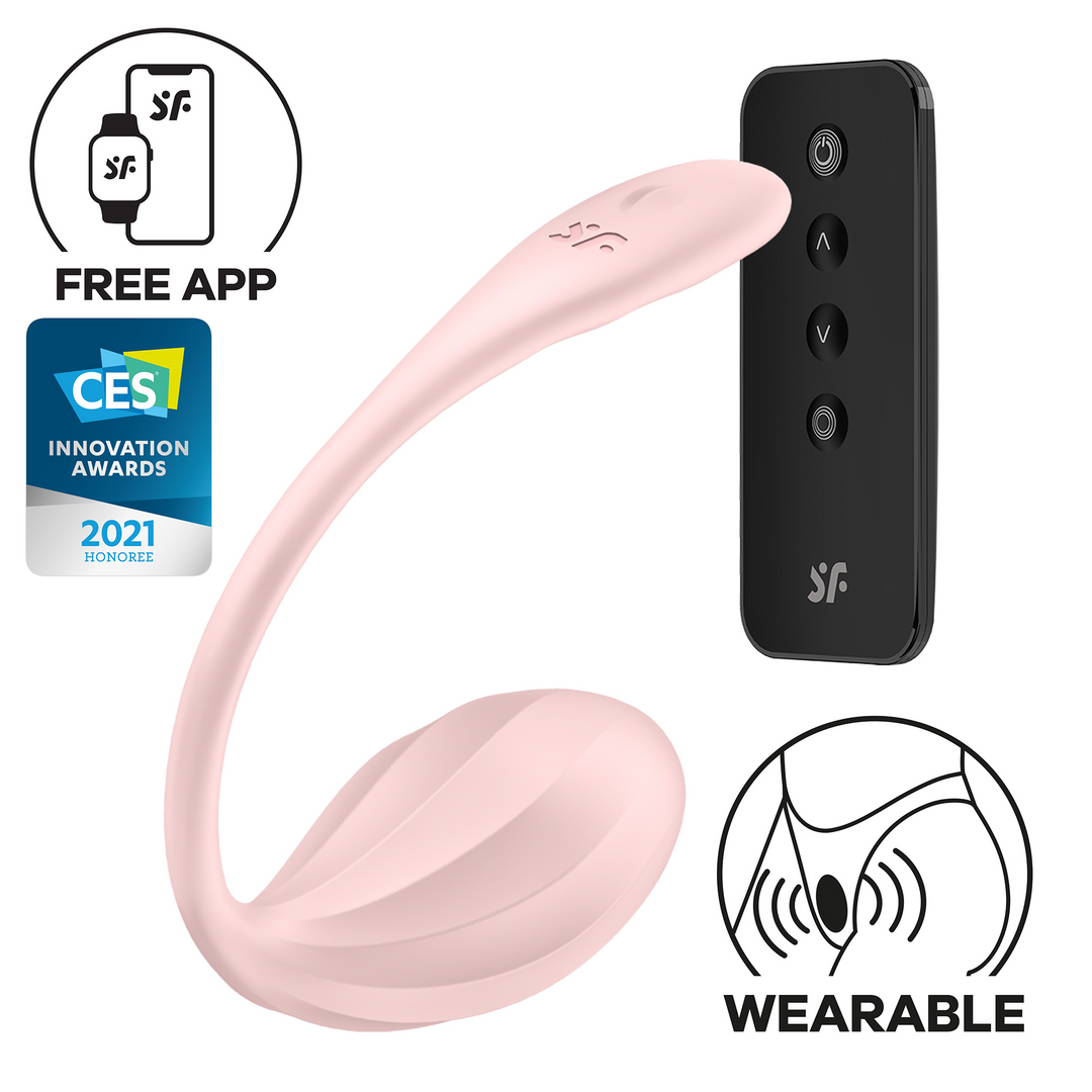 Ribbed Petal Connect App - Draagbare Koppel Vibrator - Roze Pink - 0