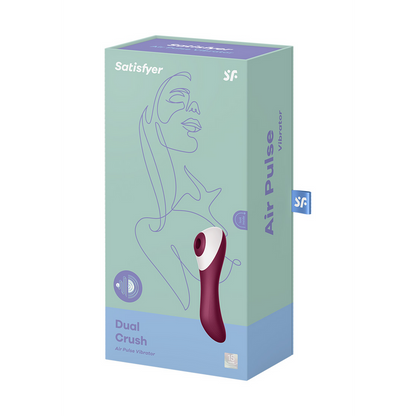 Dual Crush - Invoegbare Dubbele Luchtdruk Vibrator - Wijnrood Rot - 4