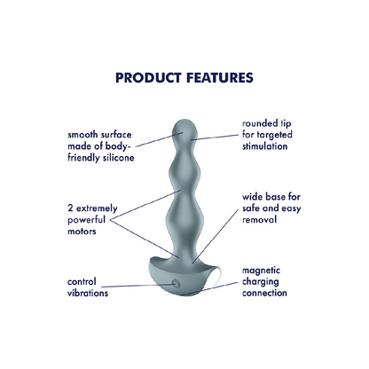 Lolli Plug 2 - Classic Vibrator - IJsblauw Grau - 1