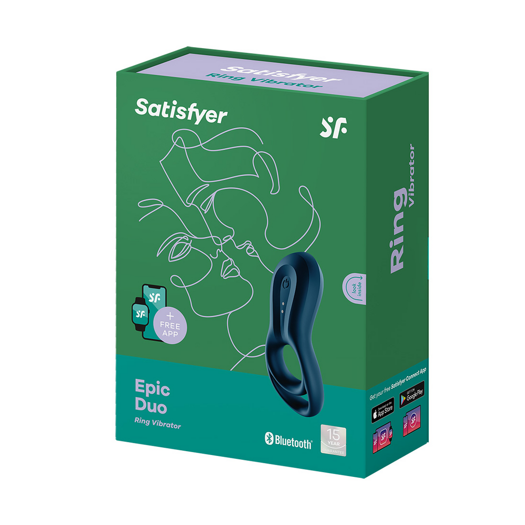 Epic Duo Ring - Dubbele Ring Vibrerende Cockring - Donkerblauw Blau - 1