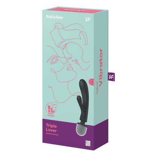 Triple Lover - Hybride Wand Vibrator - Grijs