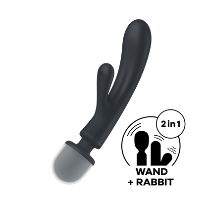 Triple Lover - Hybride Wand Vibrator - Grijs Grau - 5