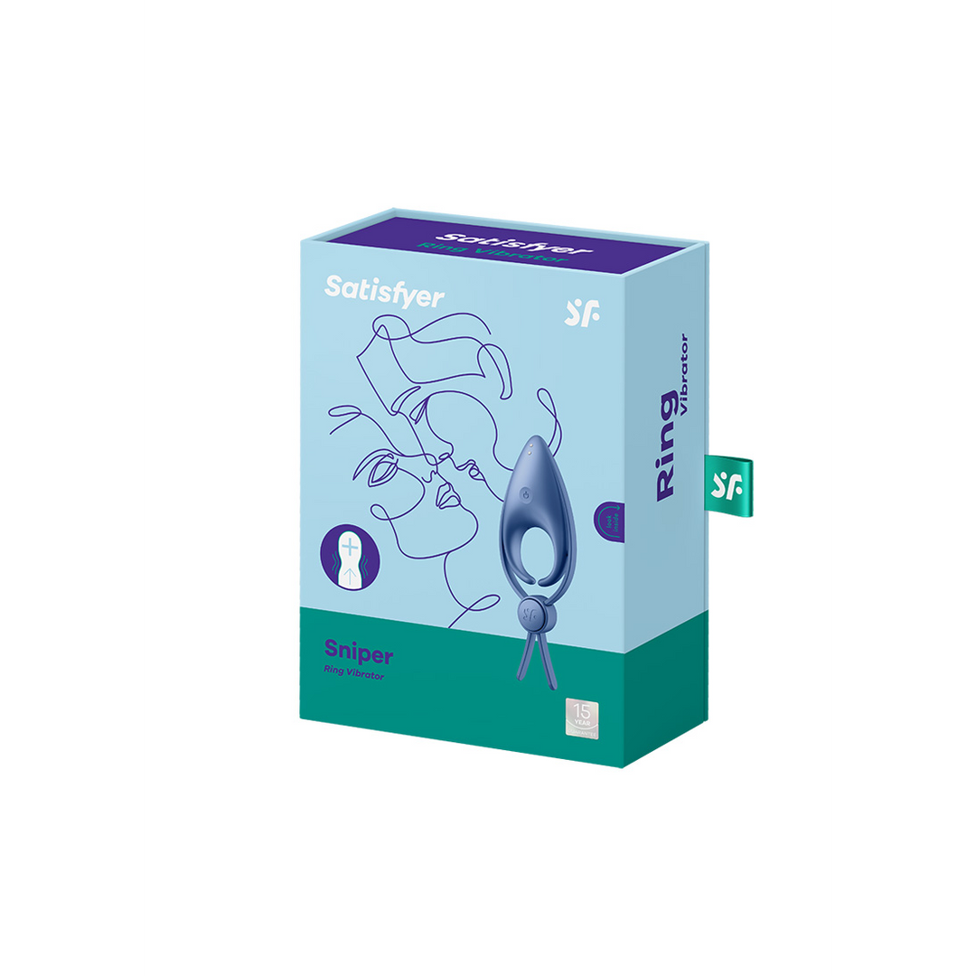 Sniper - Vibrerende Cockring - Blauwgrijs Blau - 2