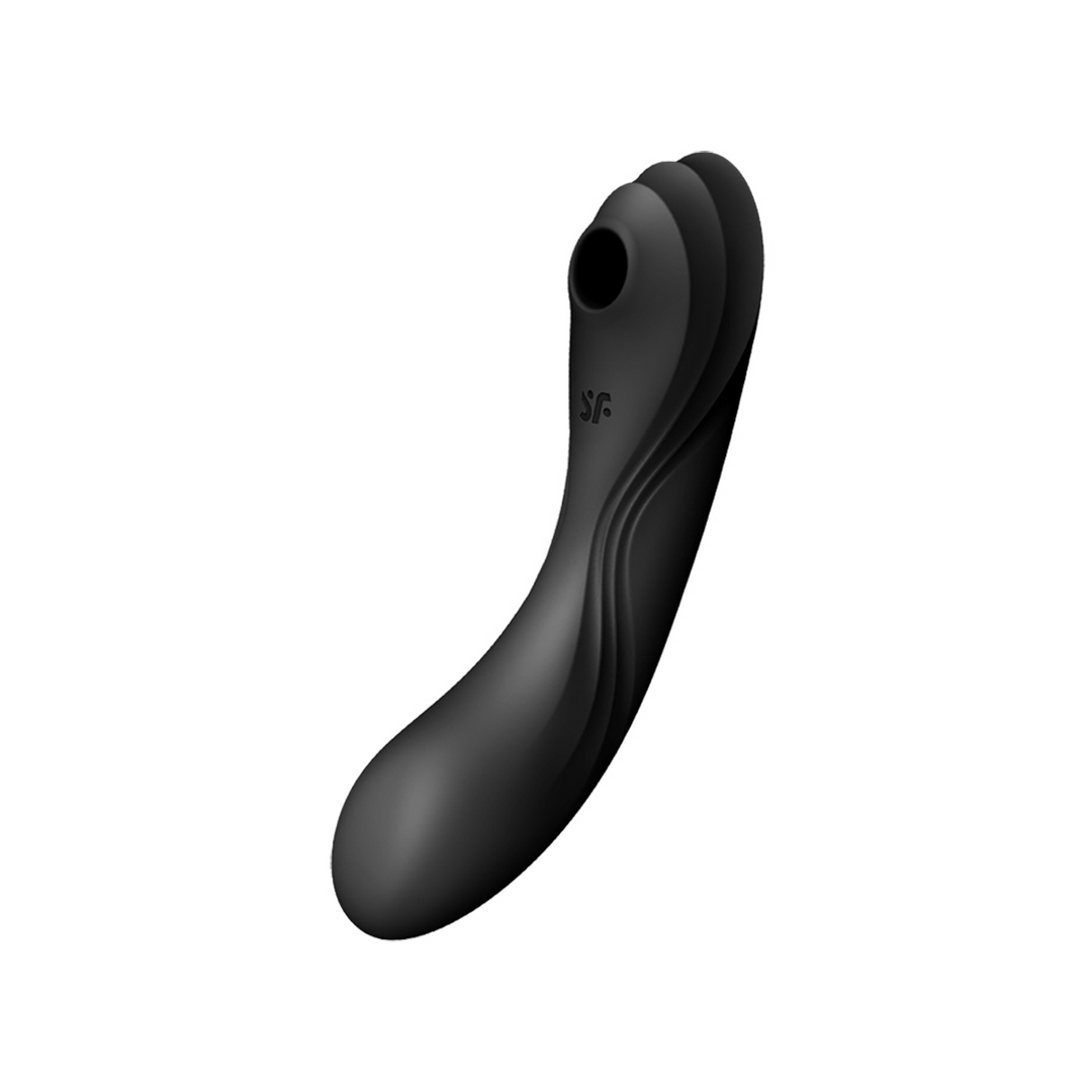 Curvy Trinity 4 - Insertable Air Pulse Vibrator - Zwart Schwarz - 0