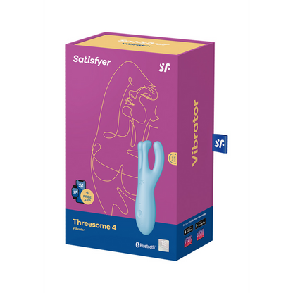 Threesome 4Plus - Lay-on Vibrator met App - Blauw Blau - 0