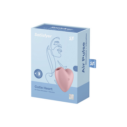 Cutie Heart - Air Pulse Stimulator en Vibratie - Licht Rood Pink - 3