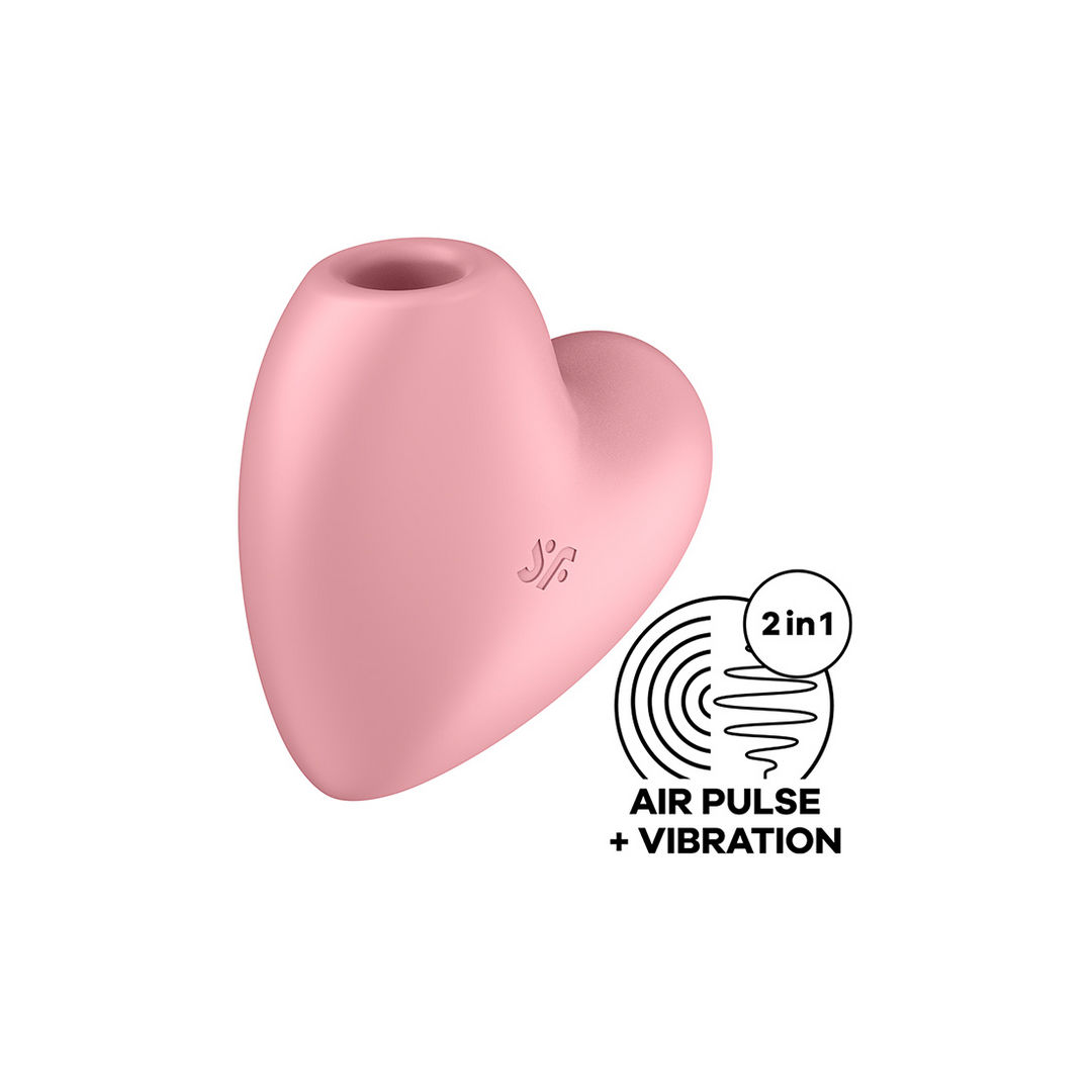Cutie Heart - Air Pulse Stimulator en Vibratie - Licht Rood Pink - 1
