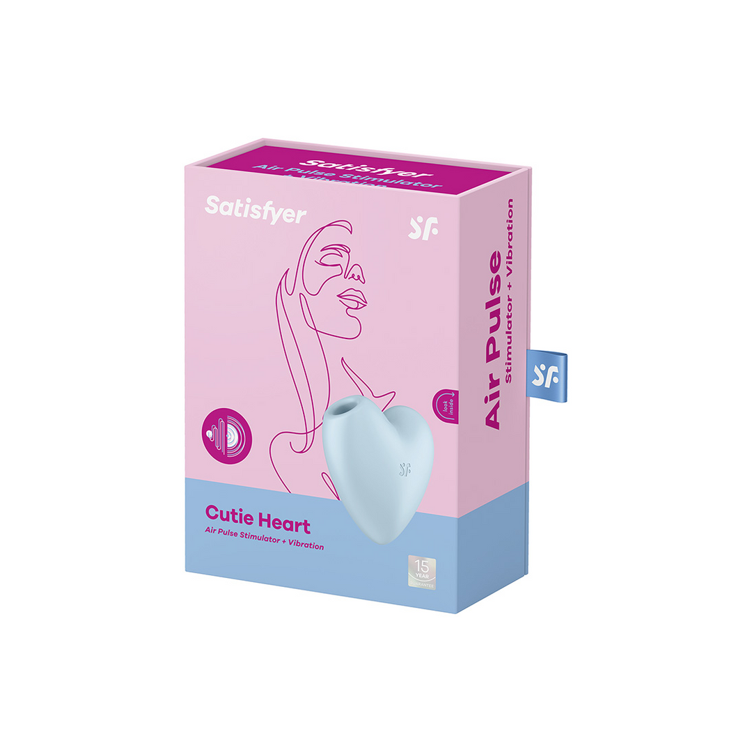 Cutie Heart - Air Pulse Stimulator en Vibratie - Blauw Blau - 2