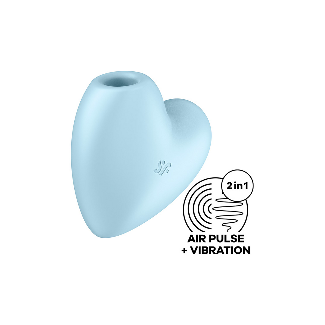 Cutie Heart - Air Pulse Stimulator en Vibratie - Blauw Blau - 5