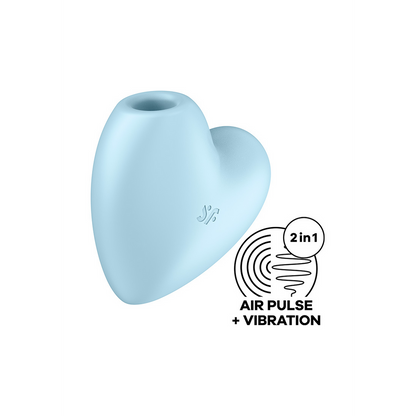 Cutie Heart - Air Pulse Stimulator en Vibratie - Blauw Blau - 5