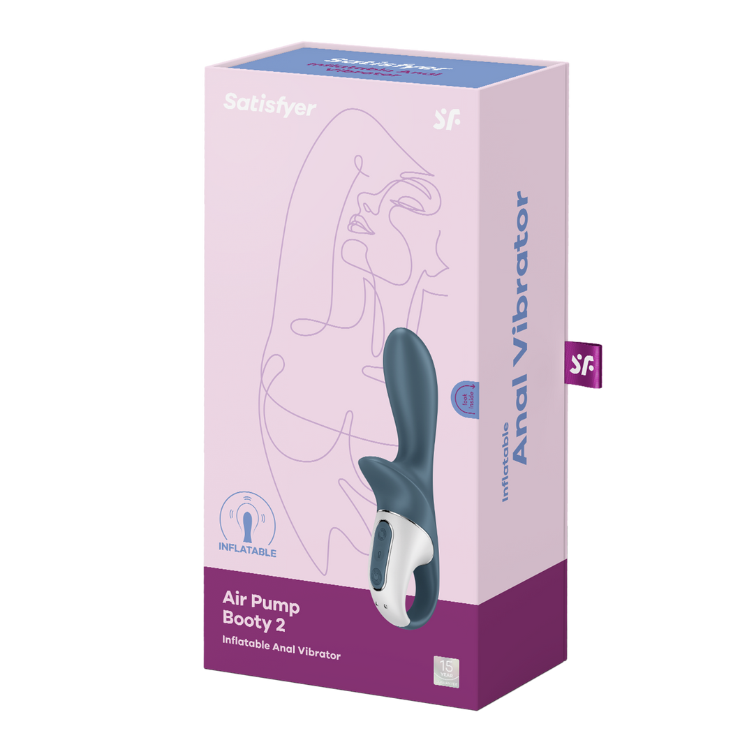 Luchtpomp Booty 2 - Opblaasbare Buttplug - Donkergrijs Grau - 2