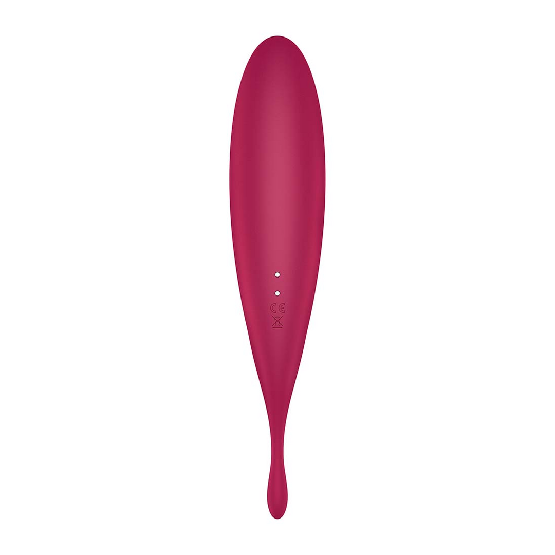 Twirling Pro - Tip Vibrator met App - Donkerrood Rot - 1