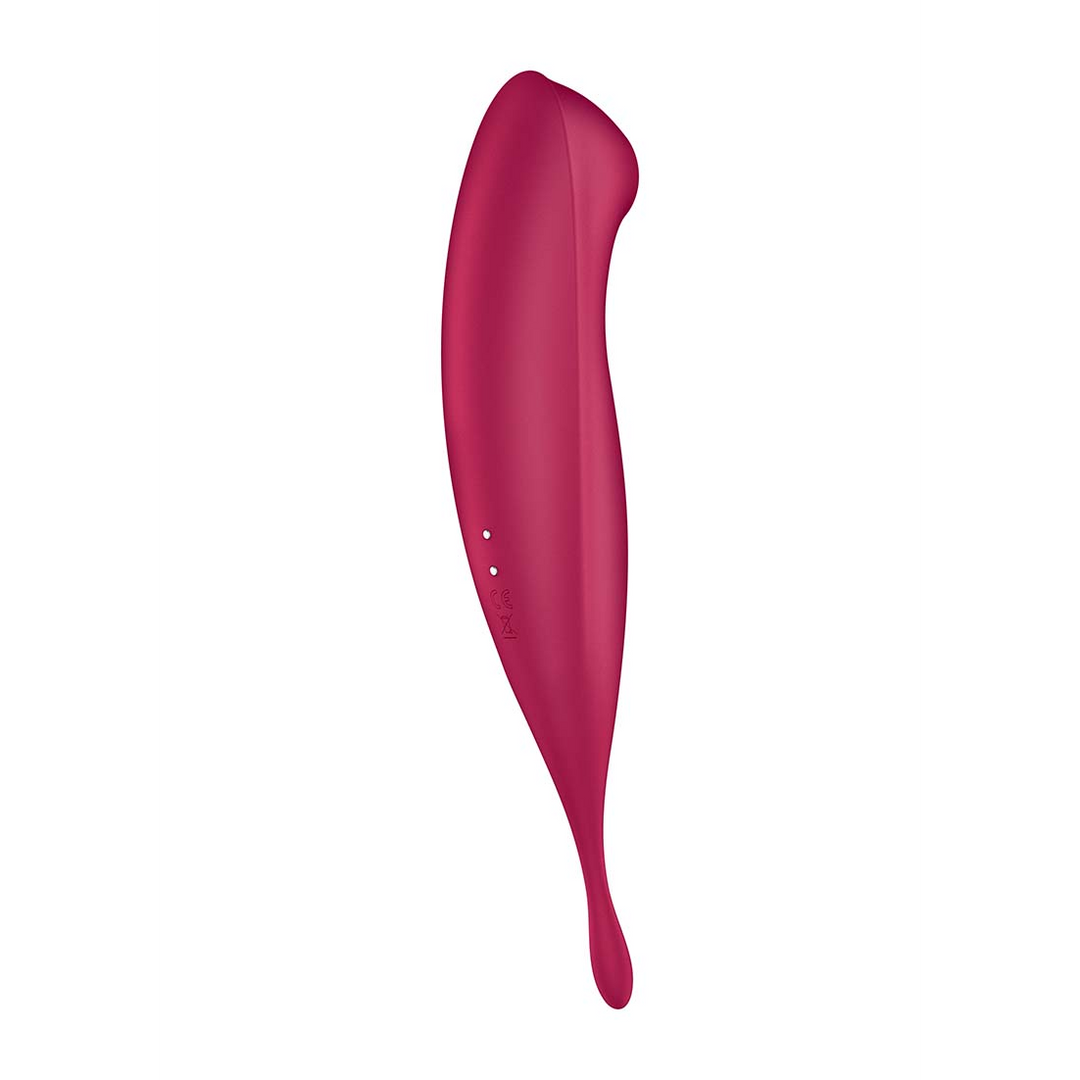 Twirling Pro - Tip Vibrator met App - Donkerrood Rot - 3