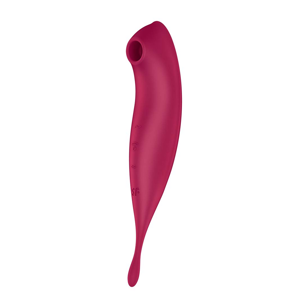 Twirling Pro - Tip Vibrator met App - Donkerrood Rot - 0