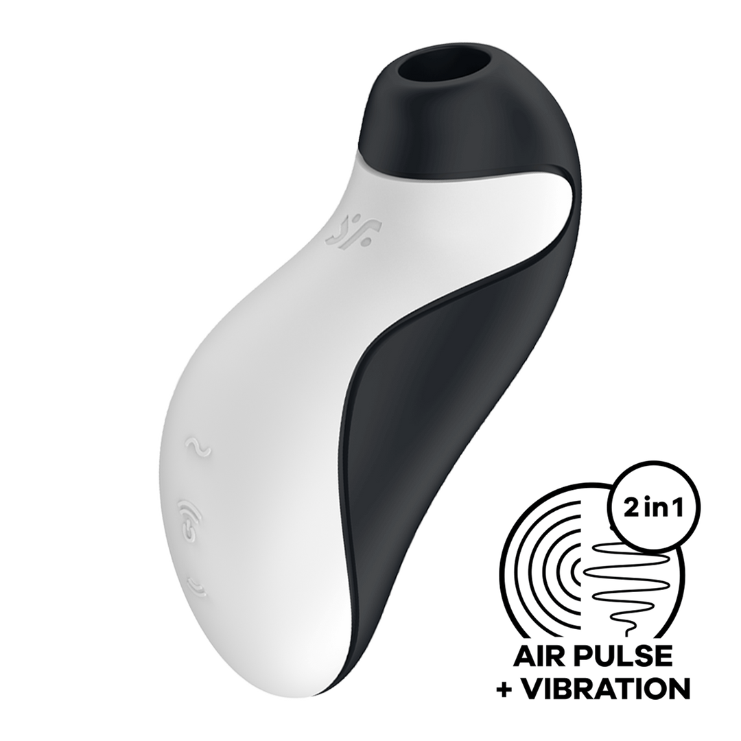 Orca - Air Pulse Stimulator en Vibrator - Zwart/Wit Schwarz - 4