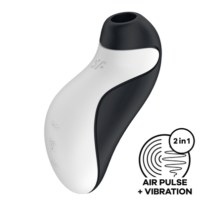 Orca - Air Pulse Stimulator en Vibrator - Zwart/Wit Schwarz - 4