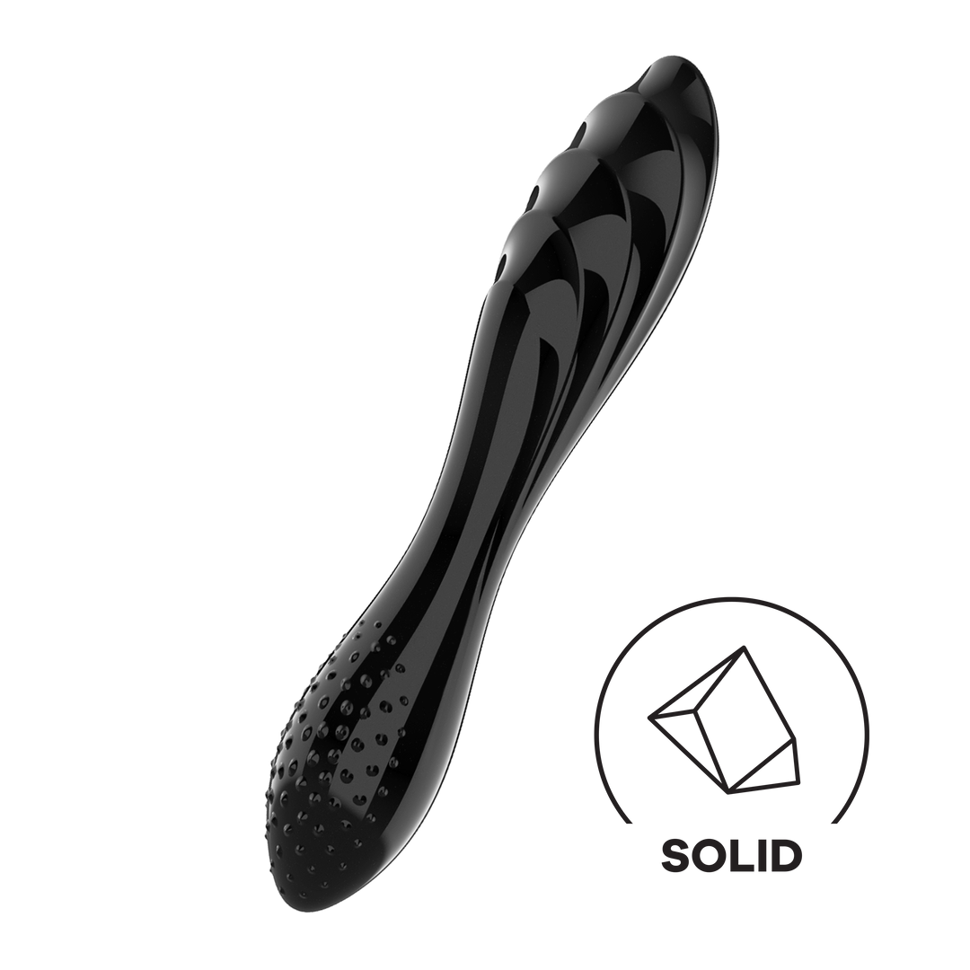 Dazzling Crystal 1 - Glazen Dildo - Zwart Blau - 4