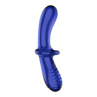 Dubbele Crystal - Glazen Dildo - Lichtblauw Blau - 4