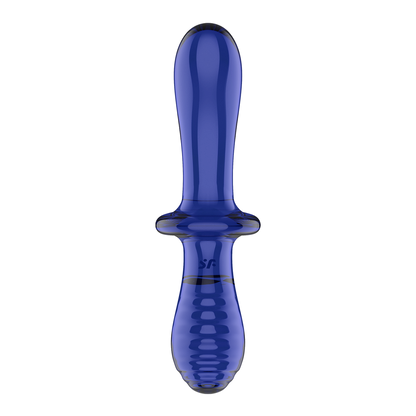 Dubbele Crystal - Glazen Dildo - Lichtblauw Blau - 1