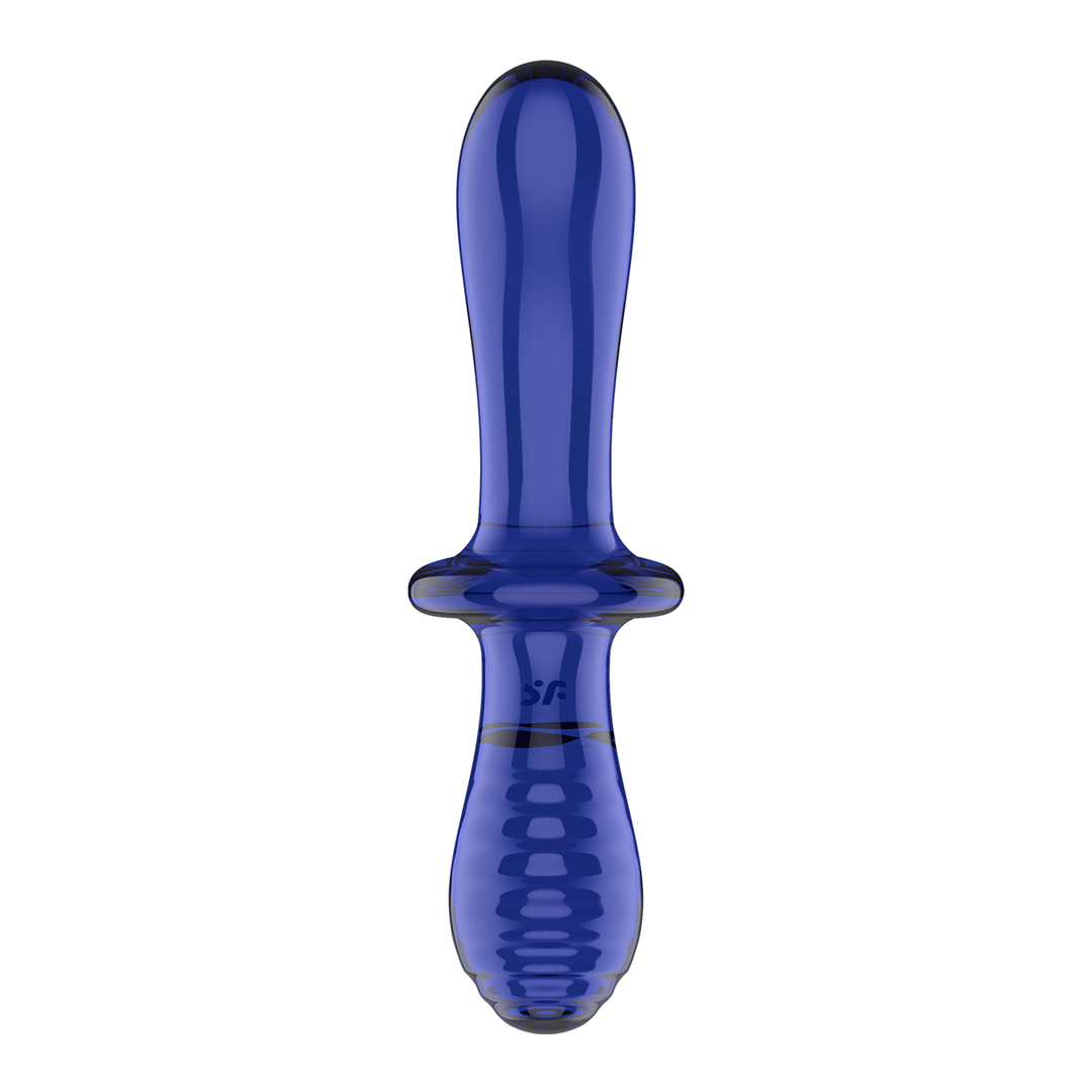 Dubbele Crystal - Glazen Dildo - Lichtblauw Blau - 1