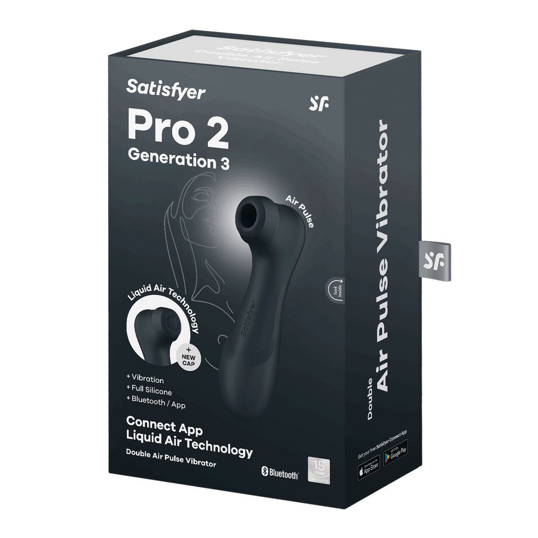 Pro 2 Generatie 3 - Double Air Pulse Vibrator - Liquid Air en Connect App - Zwart Schwarz - 5