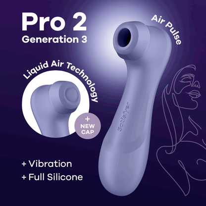 Pro 2 Generatie 3 - Double Air Pulse Vibrator - Liquid Air - Lila Violett - 1
