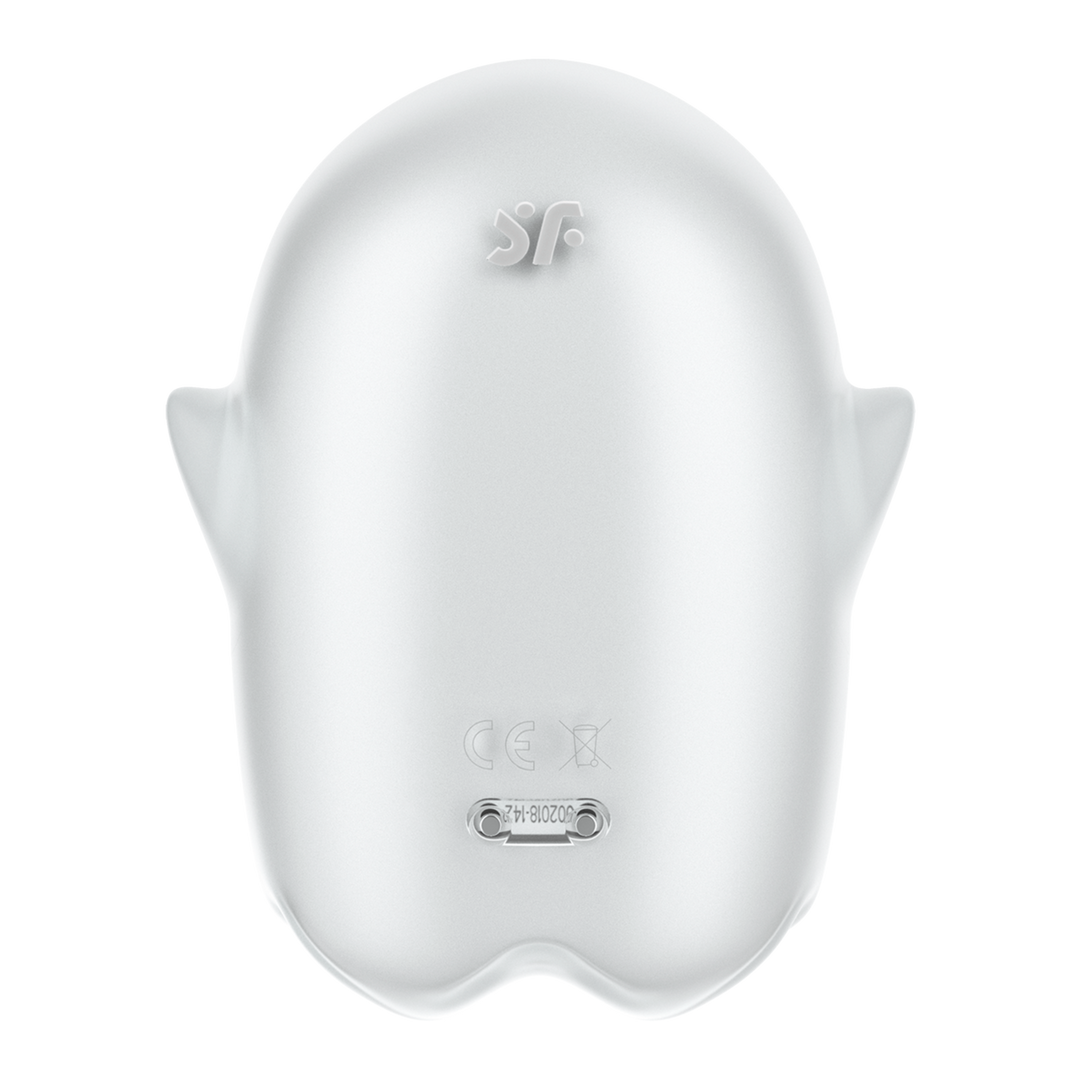 Glowing Ghost - Glow in the Dark - Dubbele Air Pulse Vibrator - Wit Weiß - 0