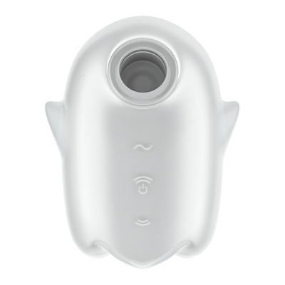 Glowing Ghost - Glow in the Dark - Dubbele Air Pulse Vibrator - Wit Weiß - 1