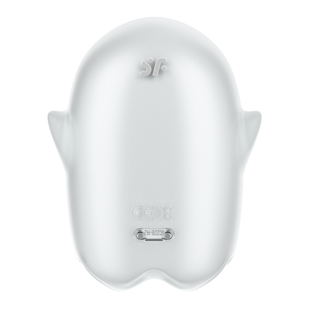 Glowing Ghost - Glow in the Dark - Dubbele Air Pulse Vibrator - Wit Weiß - 2