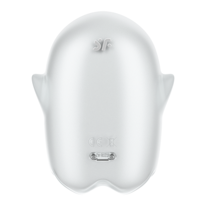 Glowing Ghost - Glow in the Dark - Dubbele Air Pulse Vibrator - Wit Weiß - 2