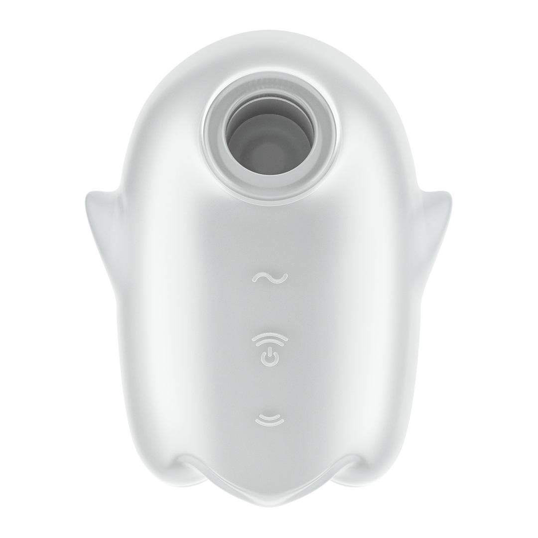 Glowing Ghost - Glow in the Dark - Dubbele Air Pulse Vibrator - Wit Weiß - 6