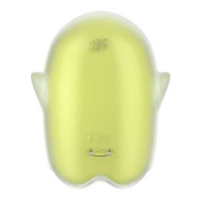 Glowing Ghost - Glow in the Dark - Dubbele Air Pulse Vibrator - Geel Gelb - 3