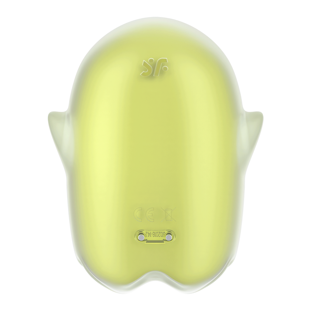 Glowing Ghost - Glow in the Dark - Dubbele Air Pulse Vibrator - Geel Gelb - 3