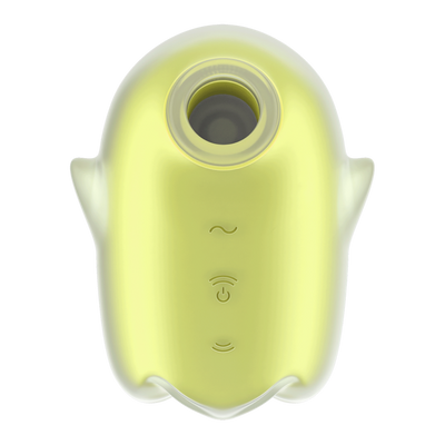 Glowing Ghost - Glow in the Dark - Dubbele Air Pulse Vibrator - Geel Gelb - 2