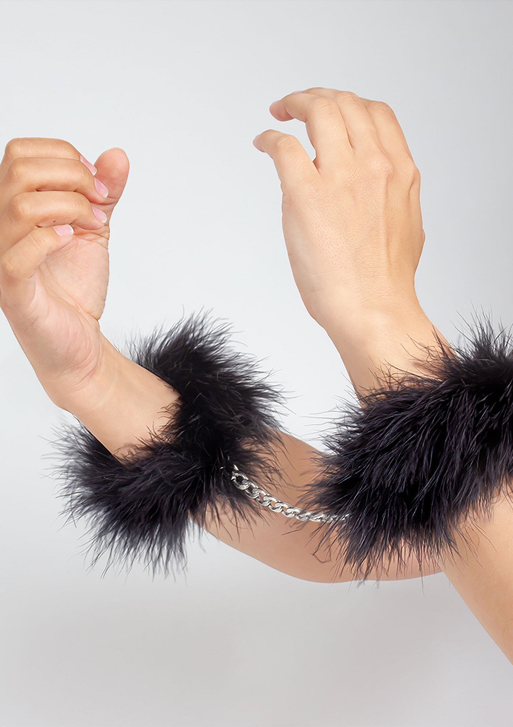 Secret Play Marabou Handcuffs BLACK - 1