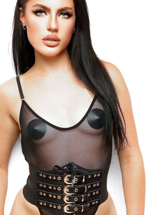 Buckled Front Waist Cincher - Goud