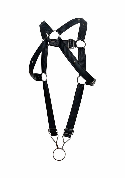 MOB Eroticwear Dngeon Cross Cock Ring Harness