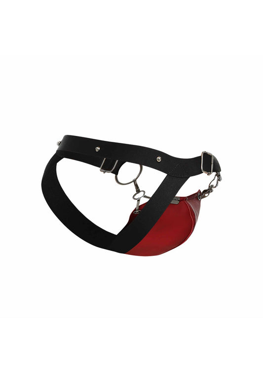 MOB Eroticwear Dngeon Snap Jockstrap - Red