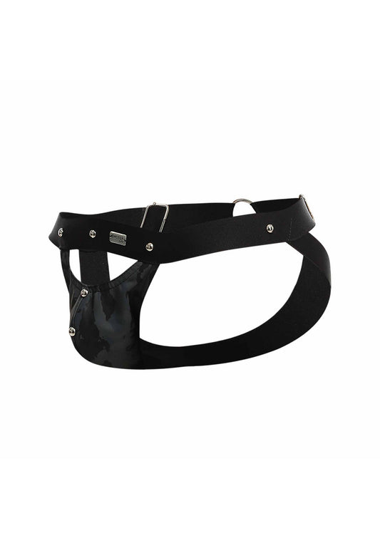 MOB Eroticwear Dngeon Peekaboo Jock - Gray